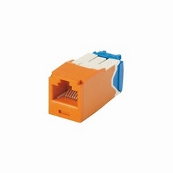 Panduit CJ6X88TGOR Mini-Com Module, Category 6A, UTP, 8-Position 8-Wire, Universal Wiring, Orange, TG Style