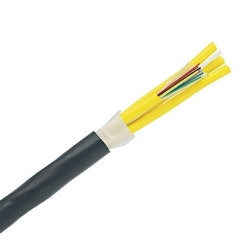 Panduit FOLPX24 | Indoor/Outdoor Tight Buffered Plenum Fiber Cable With Interlocking Armor, 24-Fiber OM4 10 GbE Multimode, Black Jacket