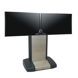 Middle Atlantic VTC4255DBW | VTC Series 2 Screen 4 Space Rackrail Video Cart, 42-55 Inch Depth, Black
