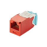 Panduit CJT6X88TGRD | Mini-Com UTP RJ45 Cat 6A 28/30 AWG TG Jack Module, Red