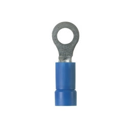 Panduit PV14-8R-M | Pan-Term PV14-8R-M Ring Terminal, Blue, Vinyl, 14-16 AWG, #8 Stud, PK1000