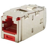 Panduit CJS6X88TGRDY Mini-com Module, Cat 6A, Shielded, 8 Pos 8 Wire, Universal, TG Style, (RD)