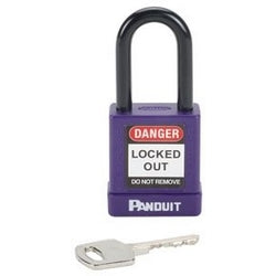 Panduit PSL-8PU | Psl-8Pu Short Shackle Padlock, Purple, 1.58", Pk1