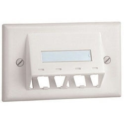 Panduit CFPHSL4IG | Mini-Com, Horizontal Sloped,Faceplate, 4 Port,International Gray