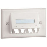 Panduit CFPHSL4IG | Mini-Com, Horizontal Sloped,Faceplate, 4 Port,International Gray