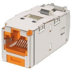 Panduit CJSK6X88TGOR | Mini-Com STP RJ45 Cat 6A Keyed TG Jack Module, Orange