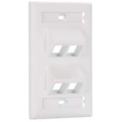Panduit NK4VSFIW | NetKey Faceplate, 4-Port, Vertical Sloped, Int'l White, Labels