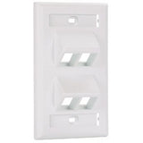 Panduit NK4VSFIW | NetKey Faceplate, 4-Port, Vertical Sloped, Int'l White, Labels