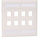 Panduit NK8FIG | NetKey Faceplate, 8-Port, International Gray, with Label Pocket