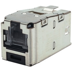 Panduit CJSH5E88TGY | Mini-Com STP RJ45 Cat 5e Shuttered TG Jack Module, Black