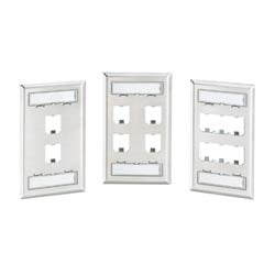 Panduit CFPL4S-2GY | Faceplate, 4 Port, Double Gang, Classic, Stainless Steel