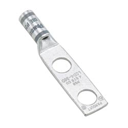 Panduit LCD10-14A-L | Copper Compression Lug, 2 Hole, #10 AWG, 1/4"; (6.4mm) Stud, 0.63"; (16mm) Hole Spacing
