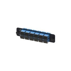 Commscope PNL-BK-024-SFA-LC02-BL-SHUTTERED | 760027433 Fiber Adapter Panel, 1000-Type, 12 TeraSPEED Single-mode Duplex LC Blue Fiber Adapters, Black Panel, Shuttered