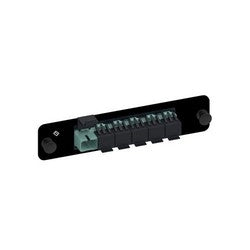 Commscope PNL-BK-006-MFA-SC06-AQ | 760147975 Adapter Panel, 1000-Type, Lazrspeed Multimode SC, 6 Fiber, Ganged Aqua Adapter, Shuttered, Single Pack, Black Finish