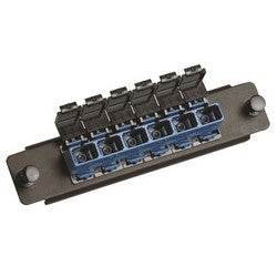 Commscope PNL-BK-006-SFA-SC06-BL | 760148213 Adapter Panel, 1000-Type, Teraspeed Single-mode SC, 6 Fiber, Ganged Blue Adapter, Shuttered, Single Pack, Black Finish