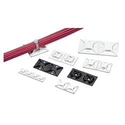 Panduit ABM2S-A-C20 | Abm2S-A-C20 Cable Tie Mount, Light Black, Abs, Rubber Adh., 1X1", Pk100