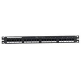 Panduit DP245E88TGY | DP5e Flat Cat 5e Punchdown Patch Panel 24 Ports, 1RU, Black