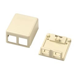 CommScope 1116698-1 | 2-Port Surface Mt Unloaded 2-Side Tape & Screws Almond
