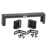 Panduit PZLRB2U | Overhead Distribution Rack, 2-Post, 2RU, #12-24 Threaded E-Rails, Black