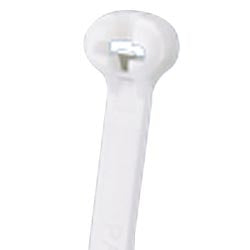 Panduit BT3S-C Cable Tie, Metal Barb, 12.0";L (305mm), Standard, Nylon, Natural, Pack of 100