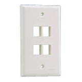 Panduit NK4FNIW | NK 4-Port, Single Gang, Flush Mount Vertical Faceplate, Off White