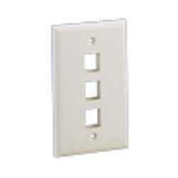 Panduit NK3FNEI | NK 3-Port, Single Gang, Flush Mount Vertical Faceplate, Electric Ivory