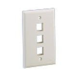 Panduit NK3FNEI | NK 3-Port, Single Gang, Flush Mount Vertical Faceplate, Electric Ivory