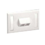 Panduit NK2HSFEIY | Netkey Faceplate 2-Port Horizontal Sloped Electric Ivory, Labels