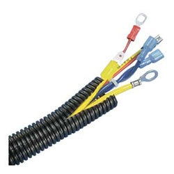 Panduit CLT38F-C20 Corrugated Loom Tubing Slit, Polyethylene, 0.38"; (9.7mm) X 100’; (30.5m), Black