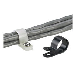 Panduit CCS12-S8-C | Fixed Diameter Clamp, .12"; (3.2mm) Maximum Bundle Diameter, #8 Screw (M4), White, Pack of 100