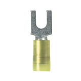 Panduit PN10-14F-L Fork Terminal, Nylon Insulated, 12, 10 AWG, 1/4"; Stud Size, Pack of 50