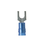 Panduit PN14-10F-C | Pan-Term PN14-10F-C Fork Terminal, Blue, Nylon, 14-18 AWG, #10 Stud, PK100