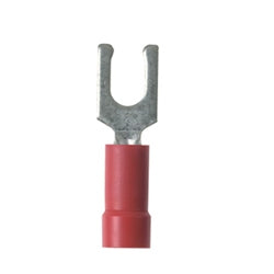 Panduit PV18-6LF-MY | Pan-Term Pv18-6Lf-My Fork Terminal, Red, Vinyl, 18-22 Awg, #6 Stud, Pk1000
