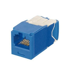 Panduit CJK6X88TGBU Mini-Com Keyed Module, Category 6A, UTP, 8-Position 8-Wire, Universal Wiring, Blue, TG Style