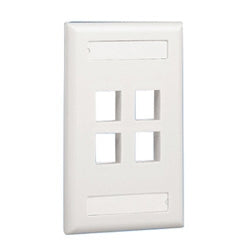 Panduit NK4FBL | Flush Mount Screw-on Faceplates With Labeling, Black