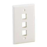 Panduit NK3FNWH | NK 3-Port, Single Gang, Flush Mount Vertical Faceplate, White