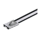 Panduit MLTC2H-LP316 | Pan-Steel MLTC2H-LP316 Cable Tie, PA 11 Coated SS 316, Black, Heavy, 2" Dia.