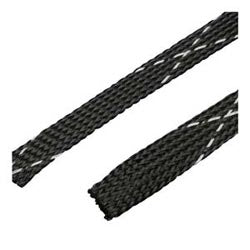 Panduit SE38PFR-TR0 | Se38Pfr-Tr0 Braided Sleeving, Black, Fr (Pet), 0.38" Nom Dia., 200', Pk1