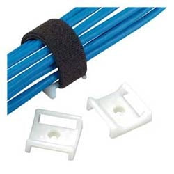 Panduit ABMT-S6-Q Hook And Loop Cable Tie Mount, Indoor, Includes #6 Screw (M3), Nylon 6.6, 1.12";x1.12"; (28.5mm x 28.5mm), Natural, Pack of 25, Does Not Include Adhesive