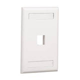Panduit NK1FEIY | NK 1-Port, single gang, flush mount Faceplate With labels, Electric Ivory