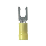 Panduit PV10-8LF-L | Pan-Term Pv10-8Lf-L Fork Terminal, Yellow, Vinyl, 10-12 Awg, #8 Stud, Pk50