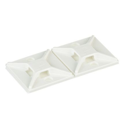 Panduit ABM2S-A-C | ABM2S-A-C Cable Tie Mount, White, ABS, Rubber Adh., 1x1", PK100