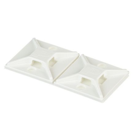 Panduit ABM2S-A-C | ABM2S-A-C Cable Tie Mount, White, ABS, Rubber Adh., 1x1", PK100