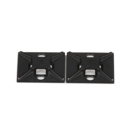 Panduit ABM2S-A-C0 | ABM2S-A-C0 Cable Tie Mount, Black, ABS, Rubber Adh., 1x1", PK100