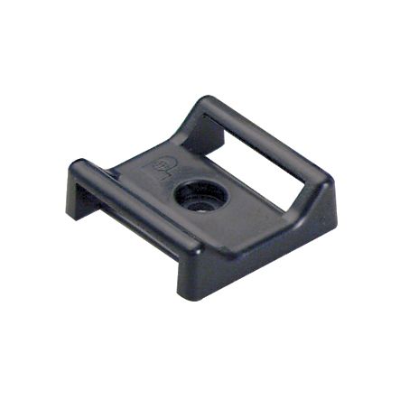 Panduit ABMT-S6-Q Hook And Loop Cable Tie Mount, Indoor, Includes #6 Screw (M3), Nylon 6.6, 1.12";x1.12"; (28.5mm x 28.5mm), Natural, Pack of 25, Does Not Include Adhesive