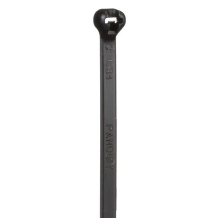 Panduit BT2I-C0 Cable Tie, Metal Barb, 8.0";L (203mm), Intermediate, Weather-resistant, Black, Pack of 100