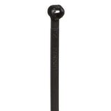 Panduit BT4I-C0 Cable Tie, Metal Barb, 14.3";L (363mm), Intermediate, Weather-resistant, Black, Pack of 100