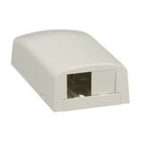 Panduit CBX2IW-AY | Surface mount box accepts one or two Mini-Com Modules; includes built-in removable blank to add a second module. Dimensions: 1.06";H x 1.95";W x 3.65";L (26.92mm x 49.53mm x 92.71mm).