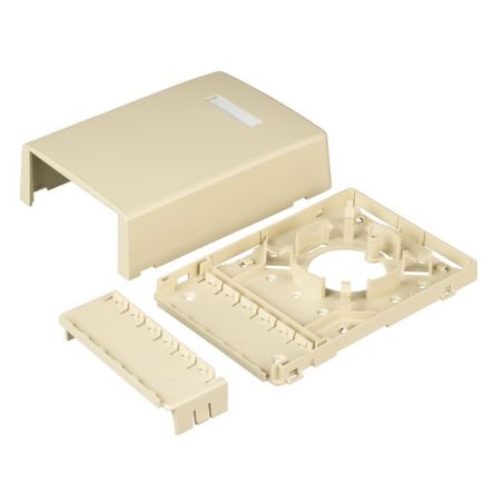Panduit CBXF12EI-AY | Mini-Com, Surface Mount Boxes, With Fiber Spool, 12 port, Electric Ivory