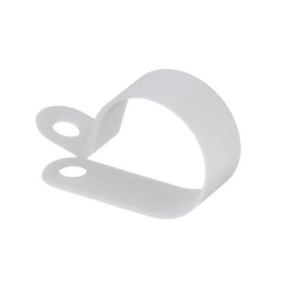 Panduit CCH75-S10-C Fixed Diameter Clamp, Heavy Duty, .75"; (19.1mm) Bundle, #10 Screw (M5), White, Pack of 100